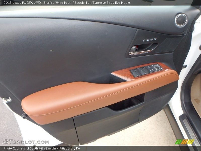Starfire White Pearl / Saddle Tan/Espresso Birds Eye Maple 2013 Lexus RX 350 AWD