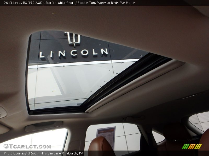 Starfire White Pearl / Saddle Tan/Espresso Birds Eye Maple 2013 Lexus RX 350 AWD