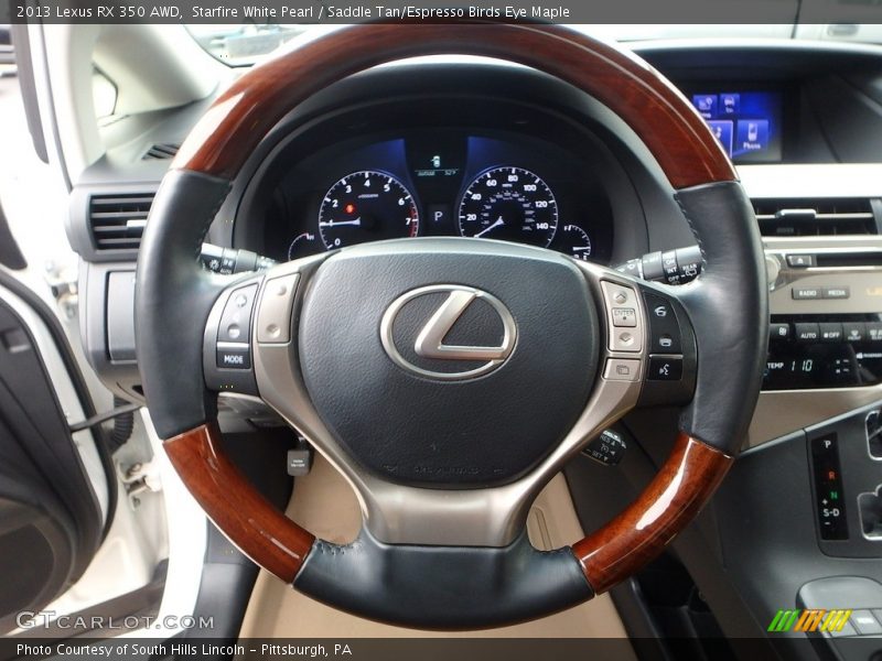 Starfire White Pearl / Saddle Tan/Espresso Birds Eye Maple 2013 Lexus RX 350 AWD