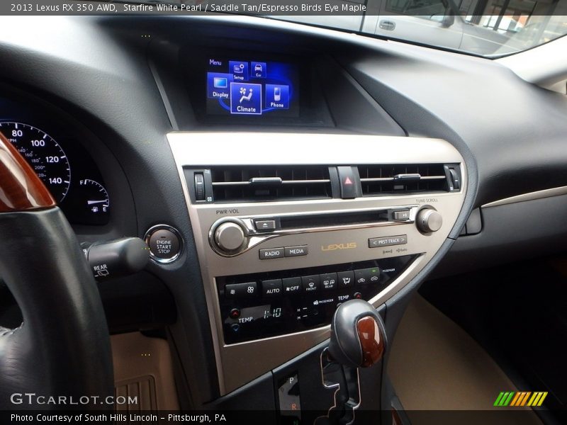 Starfire White Pearl / Saddle Tan/Espresso Birds Eye Maple 2013 Lexus RX 350 AWD
