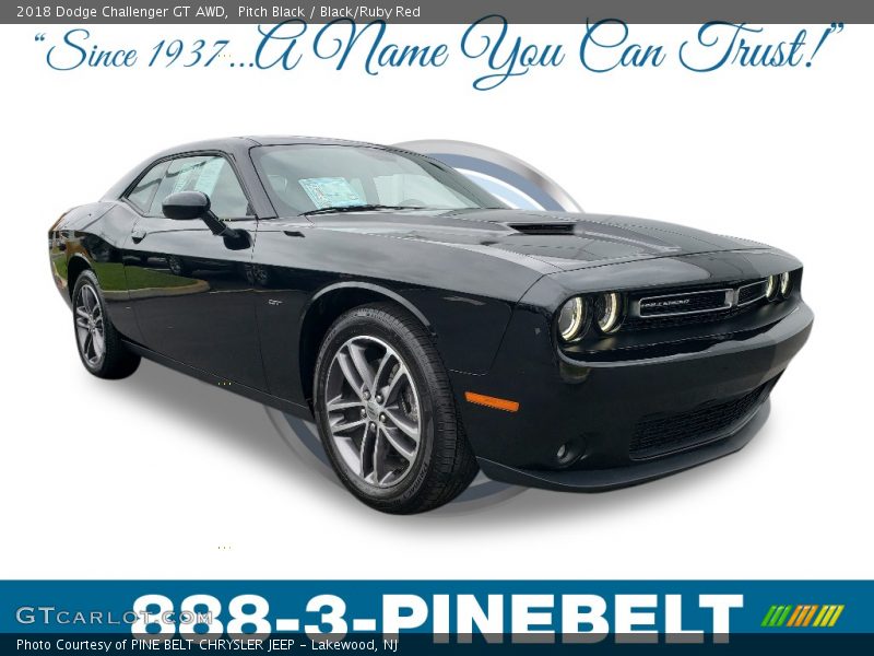 Pitch Black / Black/Ruby Red 2018 Dodge Challenger GT AWD