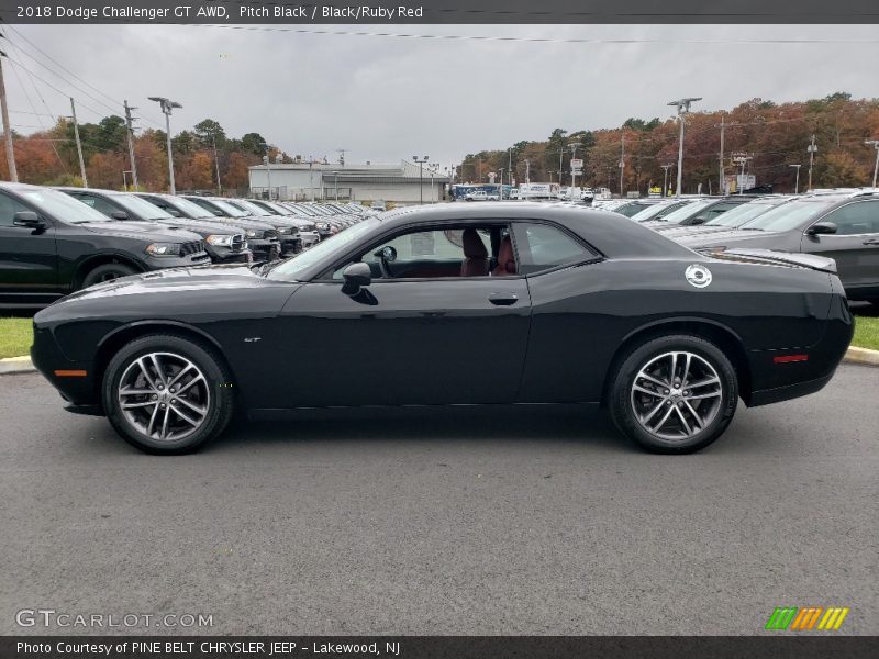 Pitch Black / Black/Ruby Red 2018 Dodge Challenger GT AWD