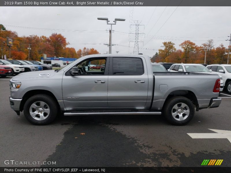 Bright Silver Metallic / Black/Diesel Gray 2019 Ram 1500 Big Horn Crew Cab 4x4