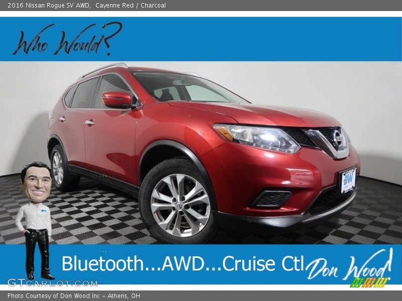 Cayenne Red / Charcoal 2016 Nissan Rogue SV AWD