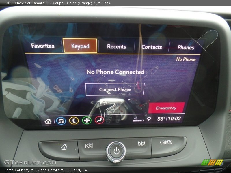 Controls of 2019 Camaro ZL1 Coupe