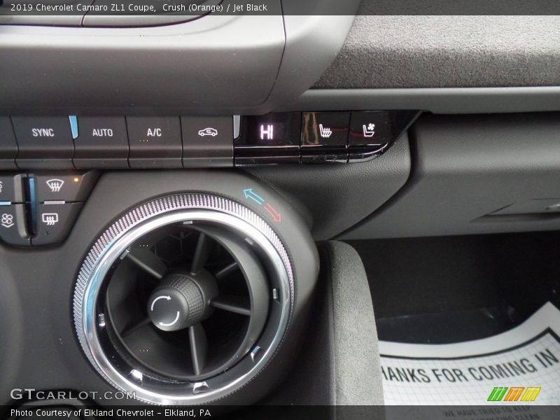 Crush (Orange) / Jet Black 2019 Chevrolet Camaro ZL1 Coupe