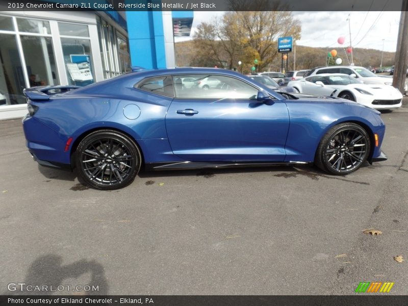 Riverside Blue Metallic / Jet Black 2019 Chevrolet Camaro ZL1 Coupe