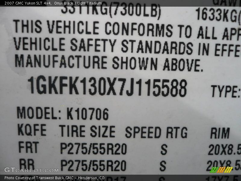 Onyx Black / Light Titanium 2007 GMC Yukon SLT 4x4