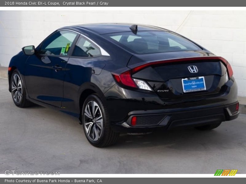 Crystal Black Pearl / Gray 2018 Honda Civic EX-L Coupe