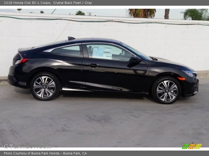 Crystal Black Pearl / Gray 2018 Honda Civic EX-L Coupe
