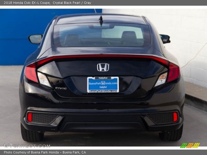 Crystal Black Pearl / Gray 2018 Honda Civic EX-L Coupe