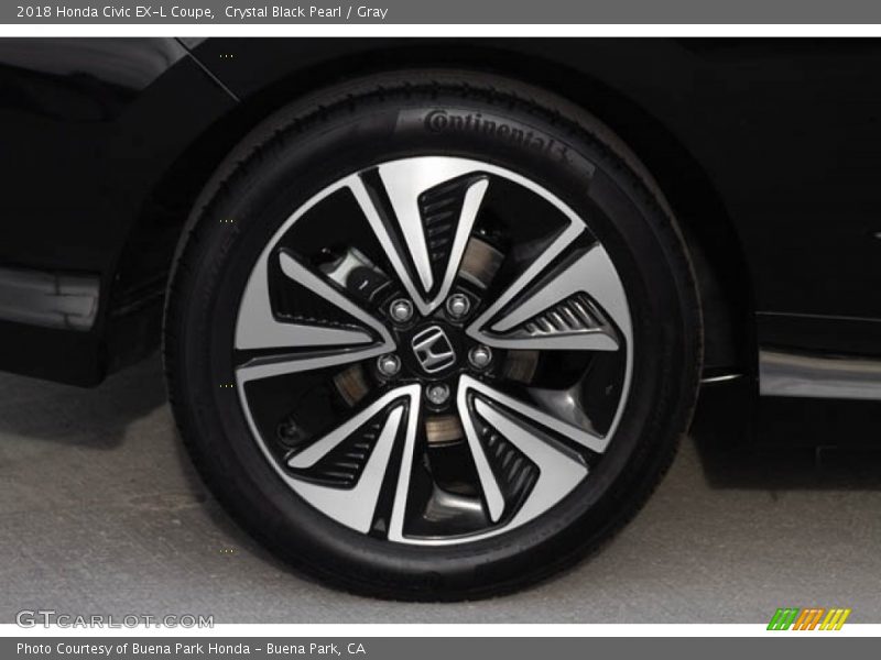 Crystal Black Pearl / Gray 2018 Honda Civic EX-L Coupe