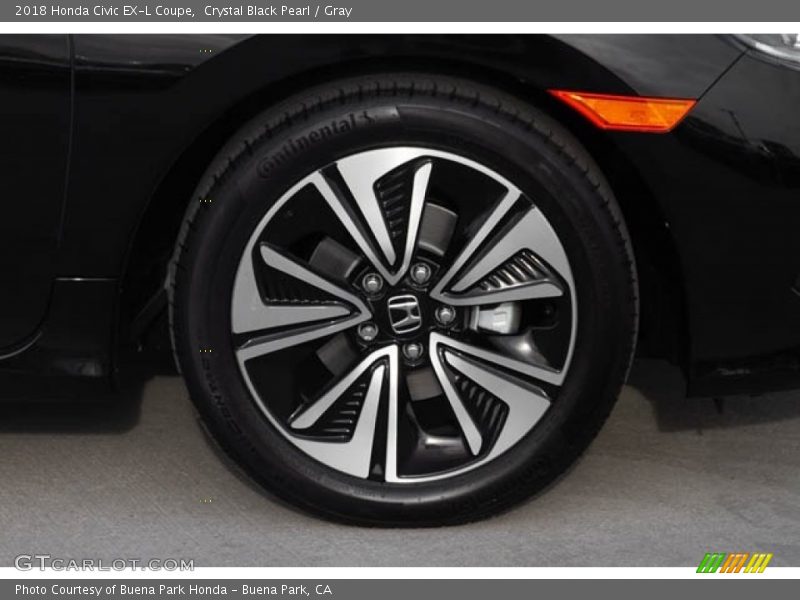 Crystal Black Pearl / Gray 2018 Honda Civic EX-L Coupe