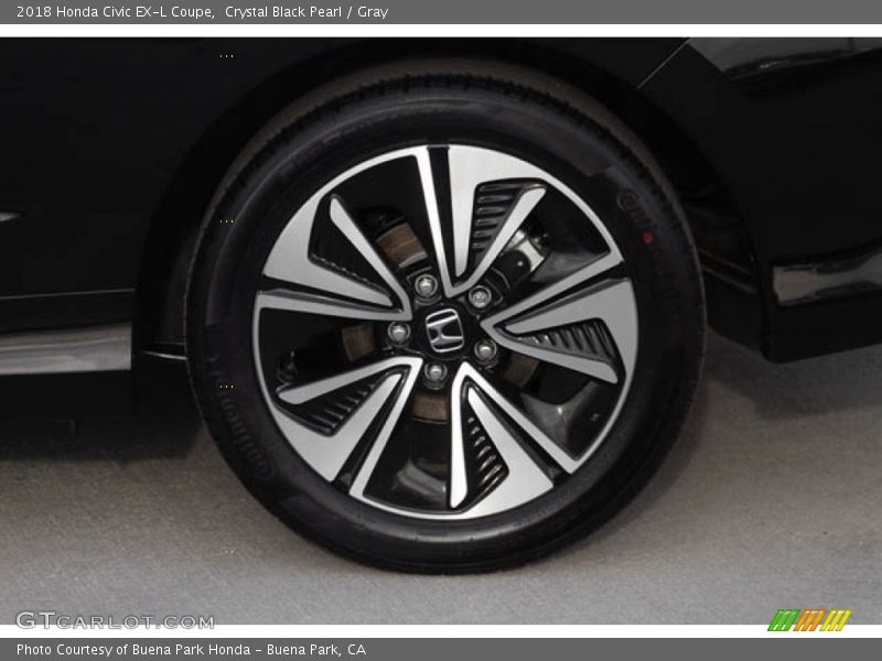 Crystal Black Pearl / Gray 2018 Honda Civic EX-L Coupe