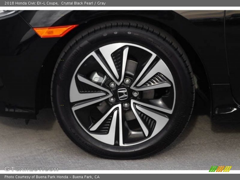 Crystal Black Pearl / Gray 2018 Honda Civic EX-L Coupe