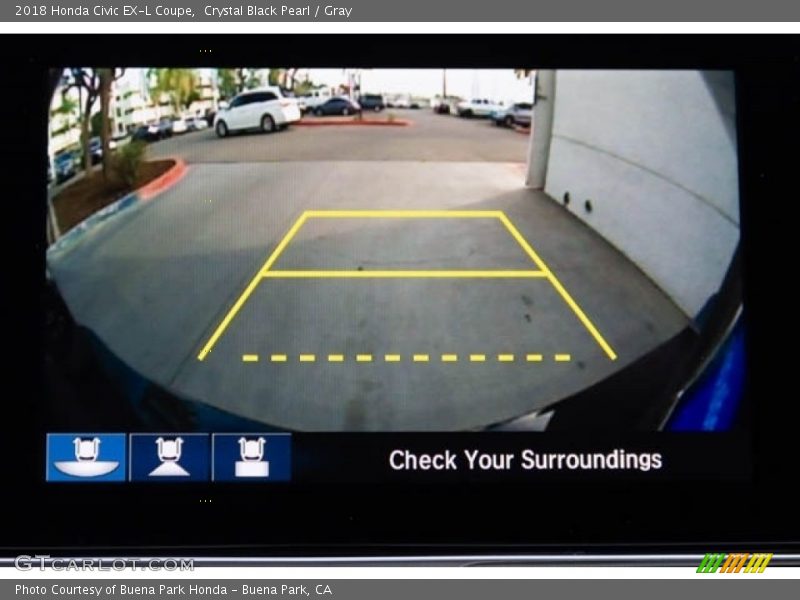 Crystal Black Pearl / Gray 2018 Honda Civic EX-L Coupe