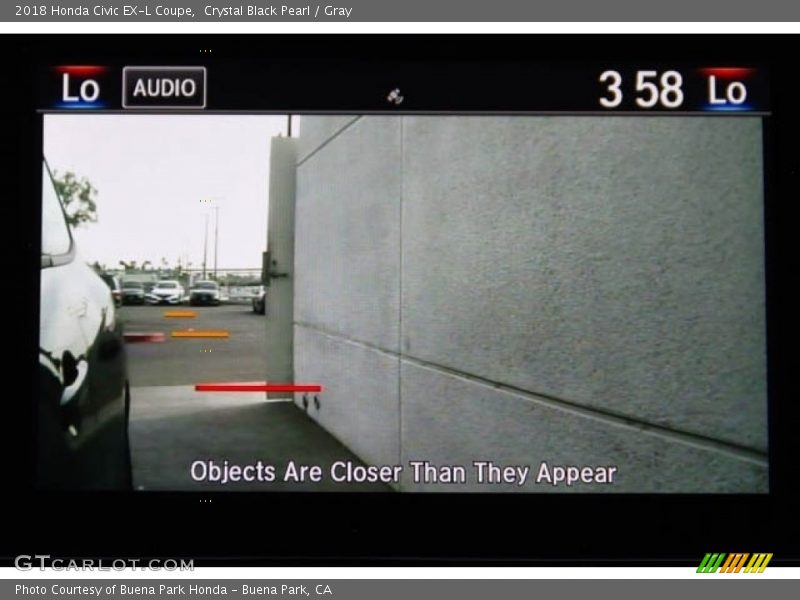 Crystal Black Pearl / Gray 2018 Honda Civic EX-L Coupe