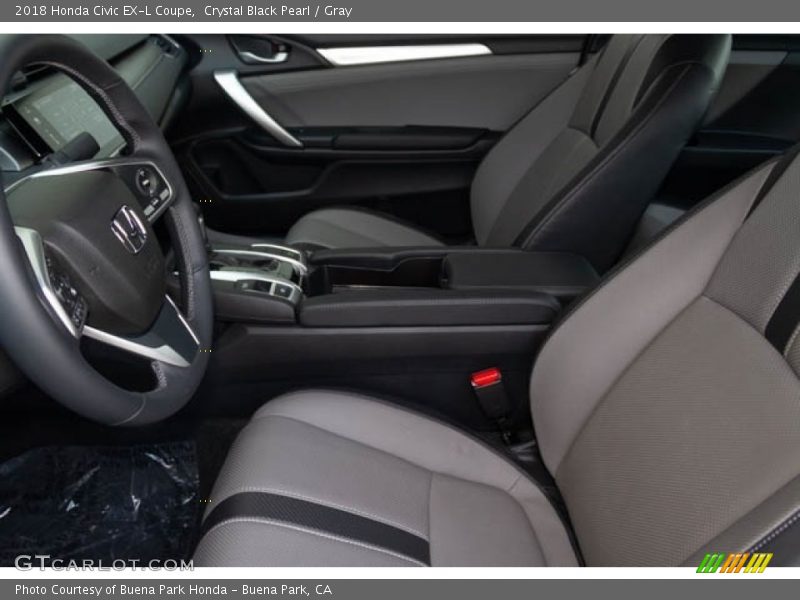 Crystal Black Pearl / Gray 2018 Honda Civic EX-L Coupe
