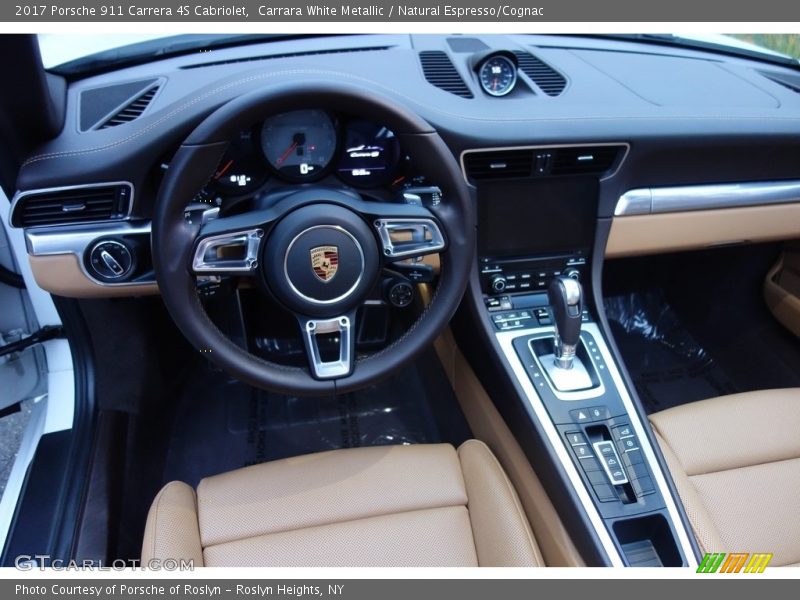 Carrara White Metallic / Natural Espresso/Cognac 2017 Porsche 911 Carrera 4S Cabriolet