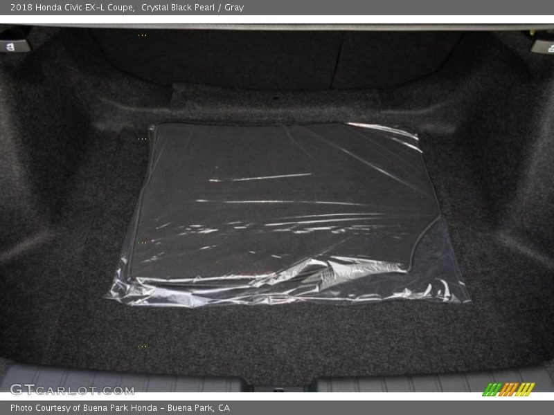 Crystal Black Pearl / Gray 2018 Honda Civic EX-L Coupe