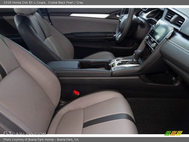 Crystal Black Pearl / Gray 2018 Honda Civic EX-L Coupe