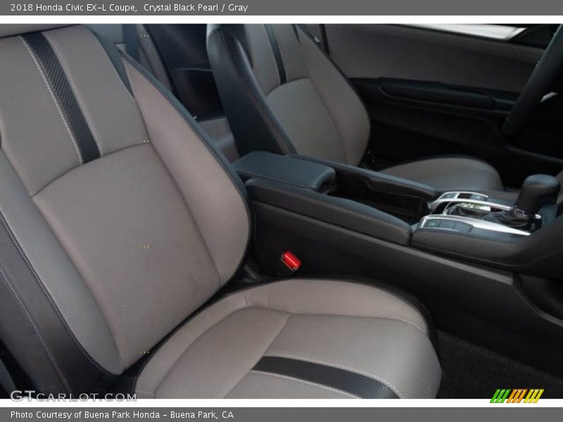 Crystal Black Pearl / Gray 2018 Honda Civic EX-L Coupe