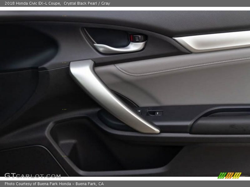 Crystal Black Pearl / Gray 2018 Honda Civic EX-L Coupe