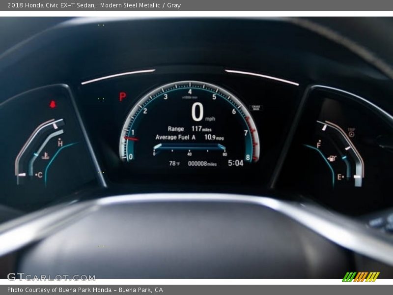 Modern Steel Metallic / Gray 2018 Honda Civic EX-T Sedan