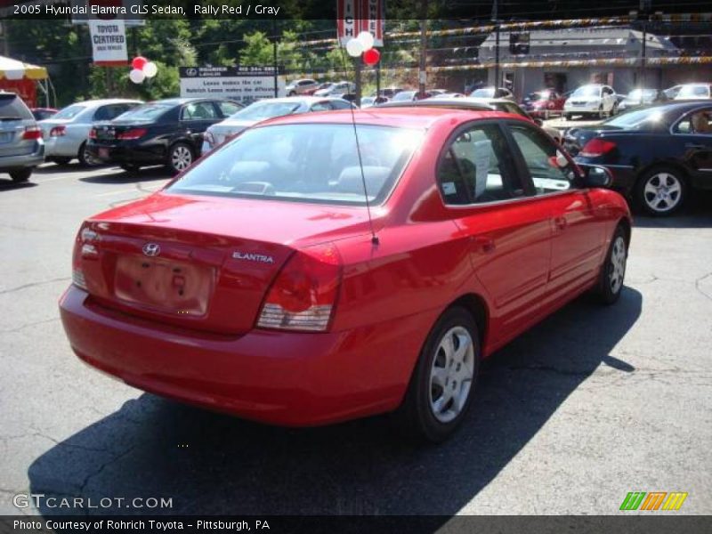 Rally Red / Gray 2005 Hyundai Elantra GLS Sedan