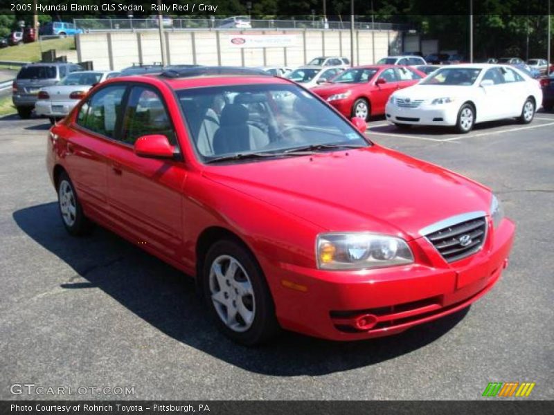 Rally Red / Gray 2005 Hyundai Elantra GLS Sedan