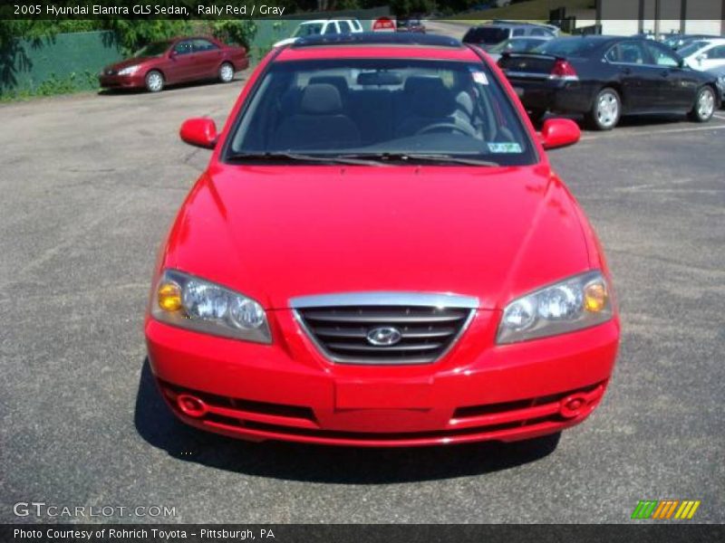 Rally Red / Gray 2005 Hyundai Elantra GLS Sedan