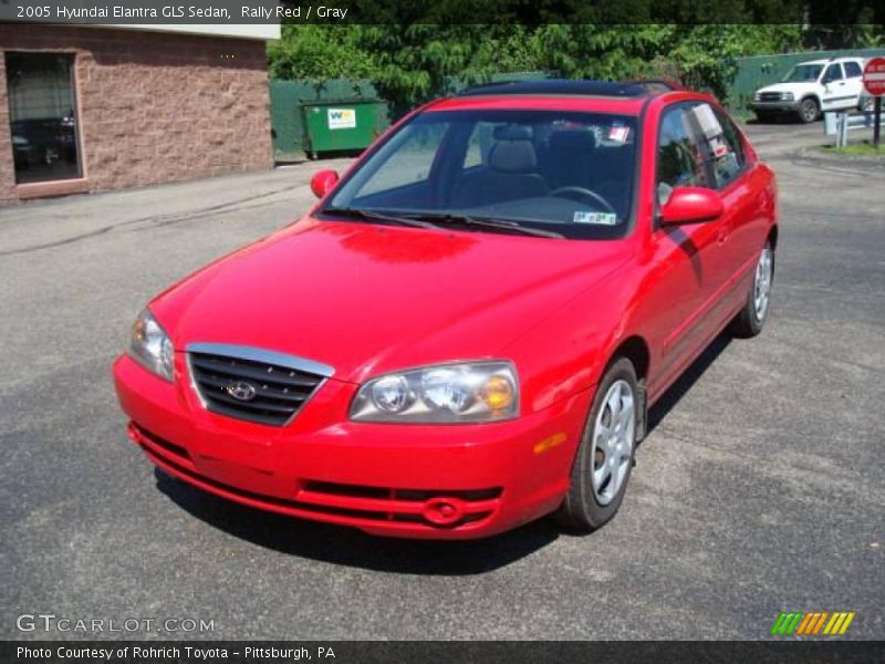Rally Red / Gray 2005 Hyundai Elantra GLS Sedan