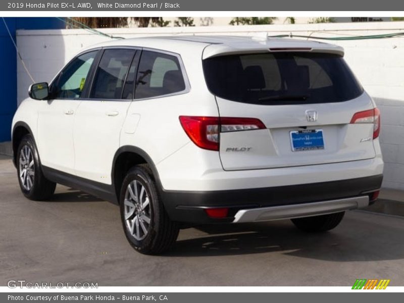 White Diamond Pearl / Black 2019 Honda Pilot EX-L AWD