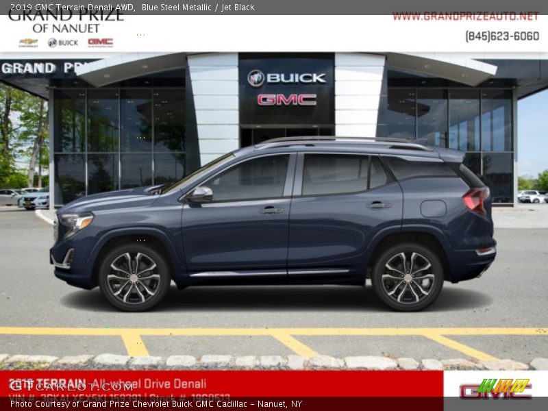 Blue Steel Metallic / Jet Black 2019 GMC Terrain Denali AWD