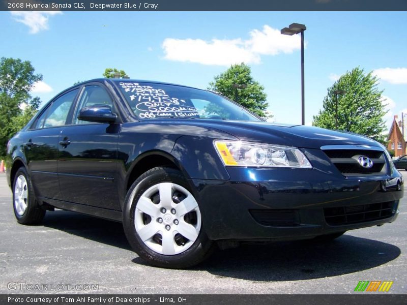 Deepwater Blue / Gray 2008 Hyundai Sonata GLS