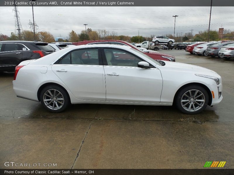 Crystal White Tricoat / Very Light Cashmere 2019 Cadillac CTS Luxury AWD