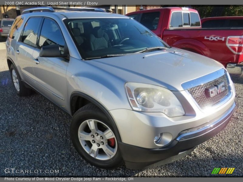 Liquid Silver Metallic / Ebony 2008 GMC Acadia SLE