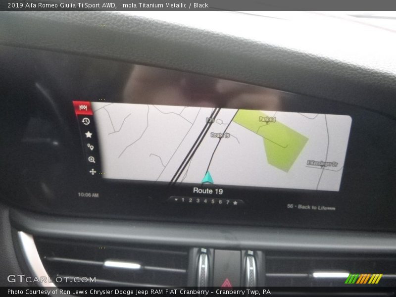 Navigation of 2019 Giulia Ti Sport AWD