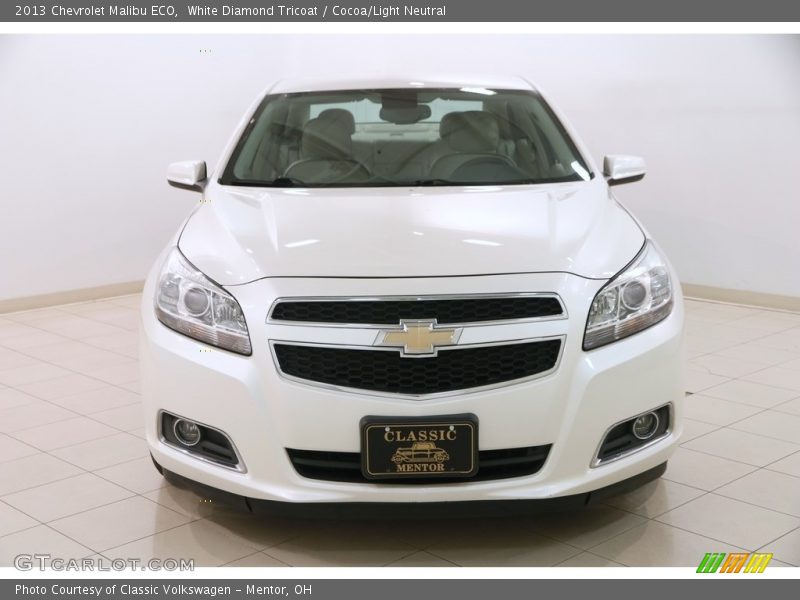 White Diamond Tricoat / Cocoa/Light Neutral 2013 Chevrolet Malibu ECO