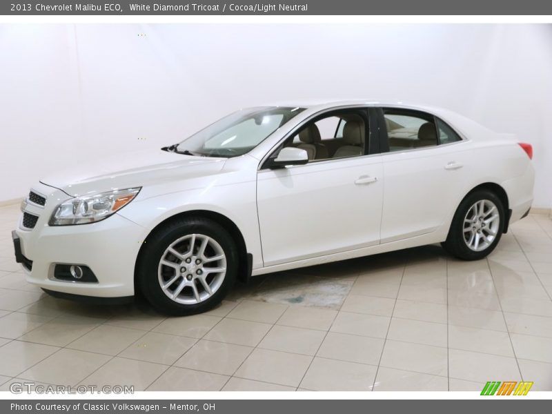 White Diamond Tricoat / Cocoa/Light Neutral 2013 Chevrolet Malibu ECO