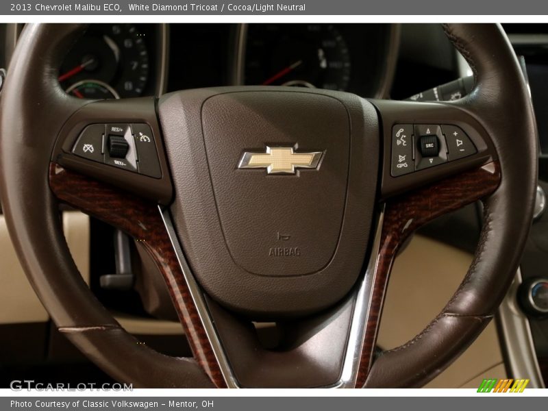 White Diamond Tricoat / Cocoa/Light Neutral 2013 Chevrolet Malibu ECO