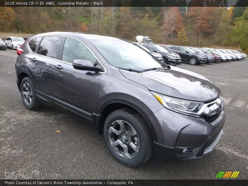 Gunmetal Metallic / Black 2018 Honda CR-V EX AWD