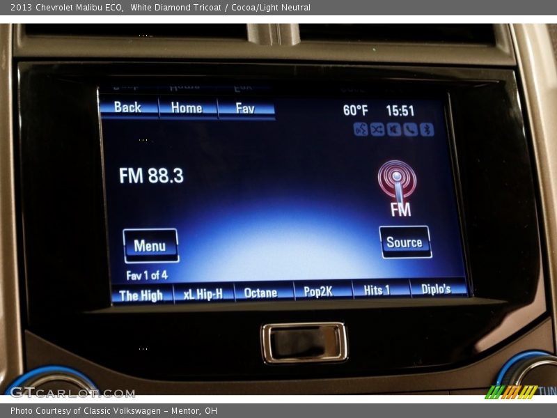 White Diamond Tricoat / Cocoa/Light Neutral 2013 Chevrolet Malibu ECO