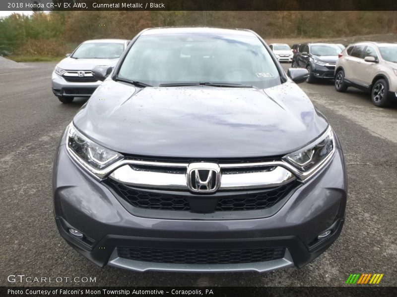 Gunmetal Metallic / Black 2018 Honda CR-V EX AWD