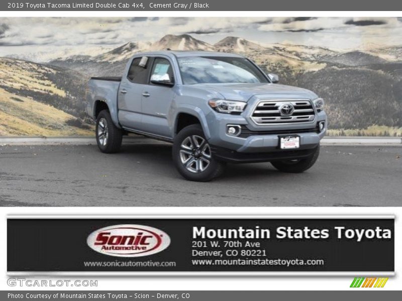 Cement Gray / Black 2019 Toyota Tacoma Limited Double Cab 4x4