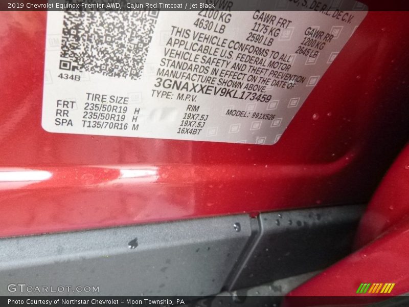 Cajun Red Tintcoat / Jet Black 2019 Chevrolet Equinox Premier AWD