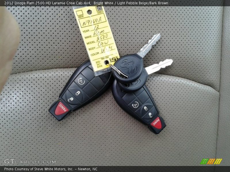 Bright White / Light Pebble Beige/Bark Brown 2012 Dodge Ram 2500 HD Laramie Crew Cab 4x4