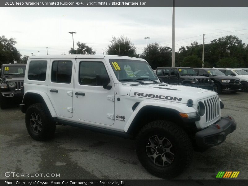 Bright White / Black/Heritage Tan 2018 Jeep Wrangler Unlimited Rubicon 4x4