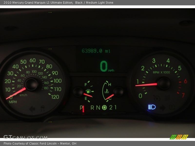 Black / Medium Light Stone 2010 Mercury Grand Marquis LS Ultimate Edition