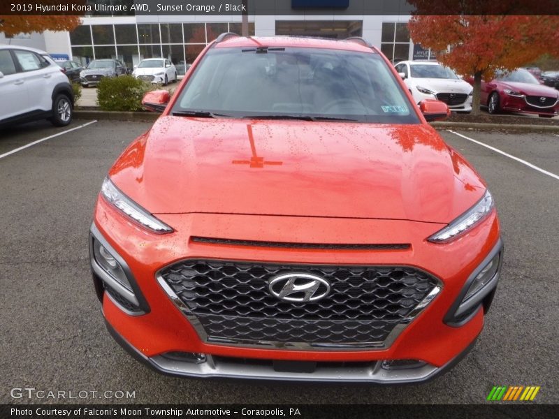 Sunset Orange / Black 2019 Hyundai Kona Ultimate AWD